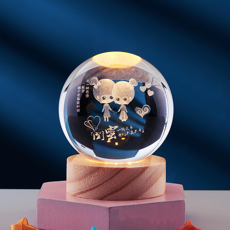 Kristallen Bol 3D Led-Nachtlamp