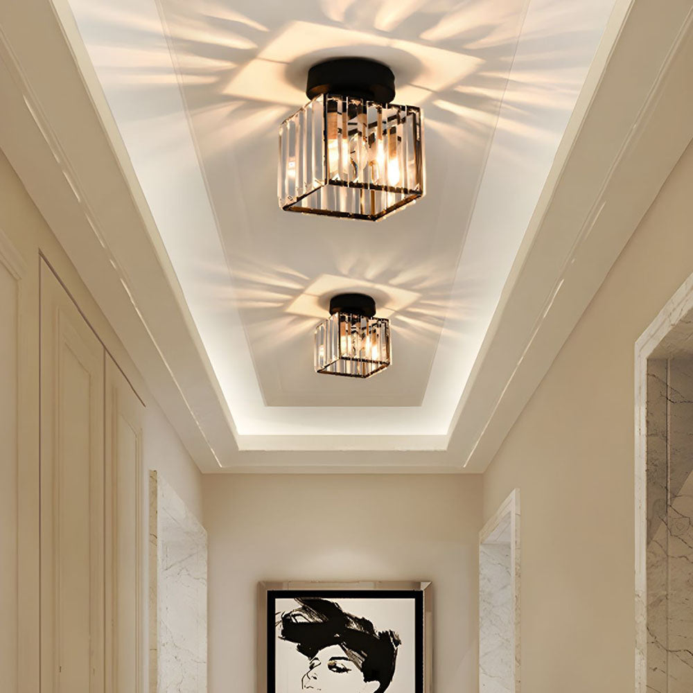 Kristallen Plafondlamp met Messing Accent