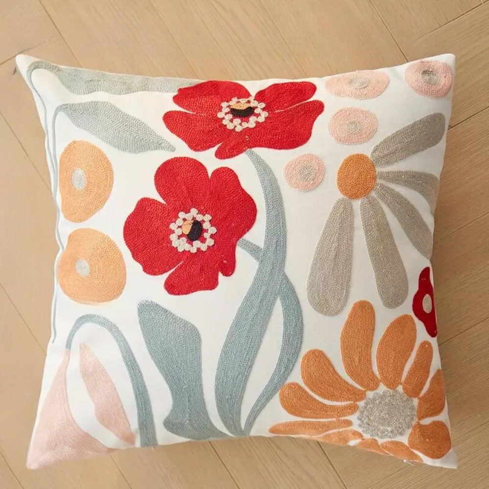 Botanisch Geweven Kussenhoes 45x45 cm