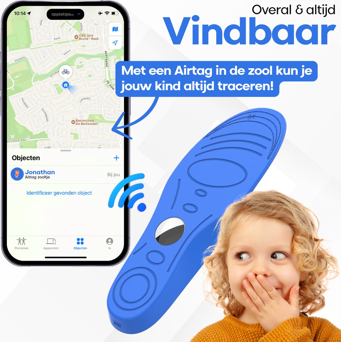 SoleSecure discrete AirTag inlegzool