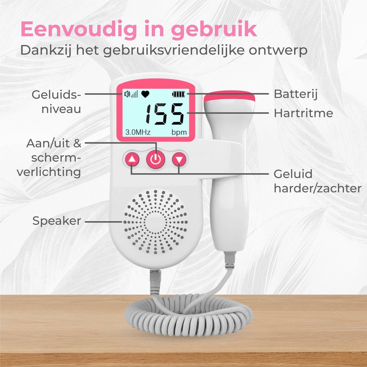 Baby Doppler draagbare hartslagmonitor