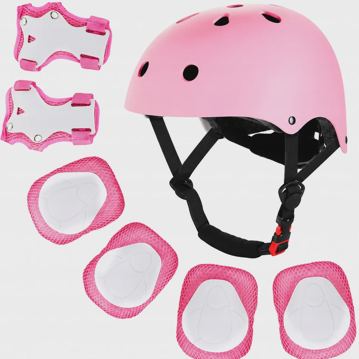 Kinder Helm en Beschermers Set Roze