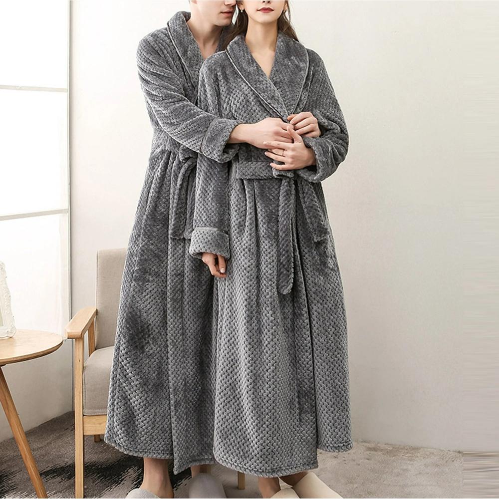 Elegante Fleece Badjas met Tailleband