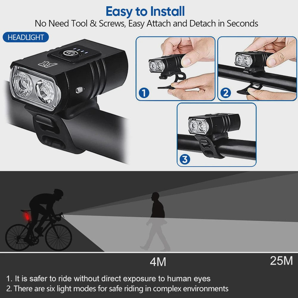 Oplaadbare LED Fietsvoorlamp Type-C