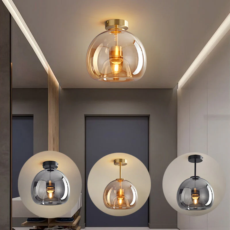 Glazen retro plafondlamp