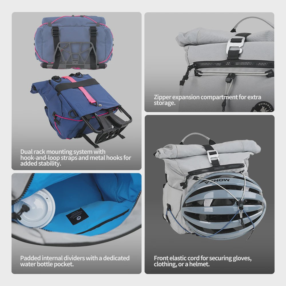 Vouwfiets Tas 17L Quick-Release Stuur- en Mandtas