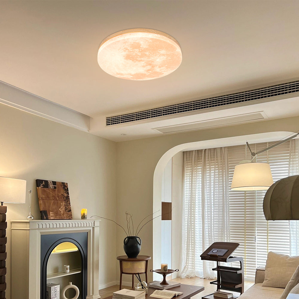 Lunaro Houten LED Plafondlamp