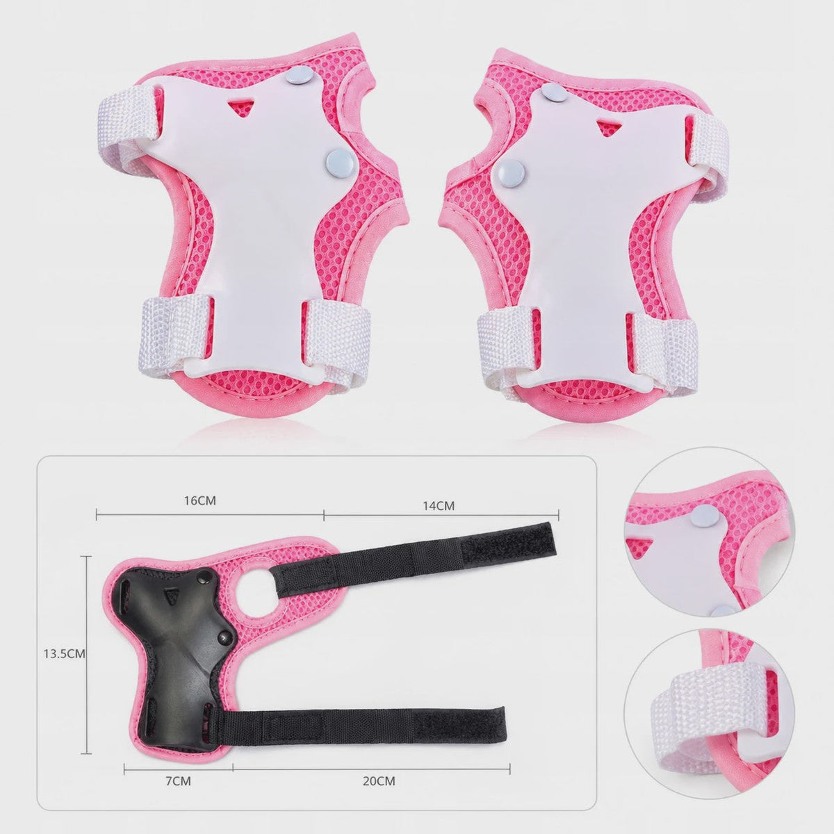 Kinder Helm en Beschermers Set Roze