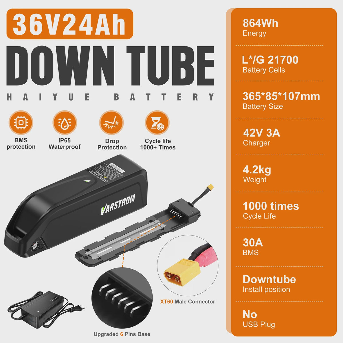 Lithium-ion E-bike Batterij Hailong