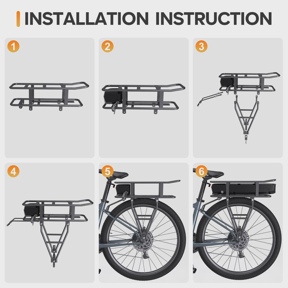 Lithium E-Bike Achterdrager Batterij
