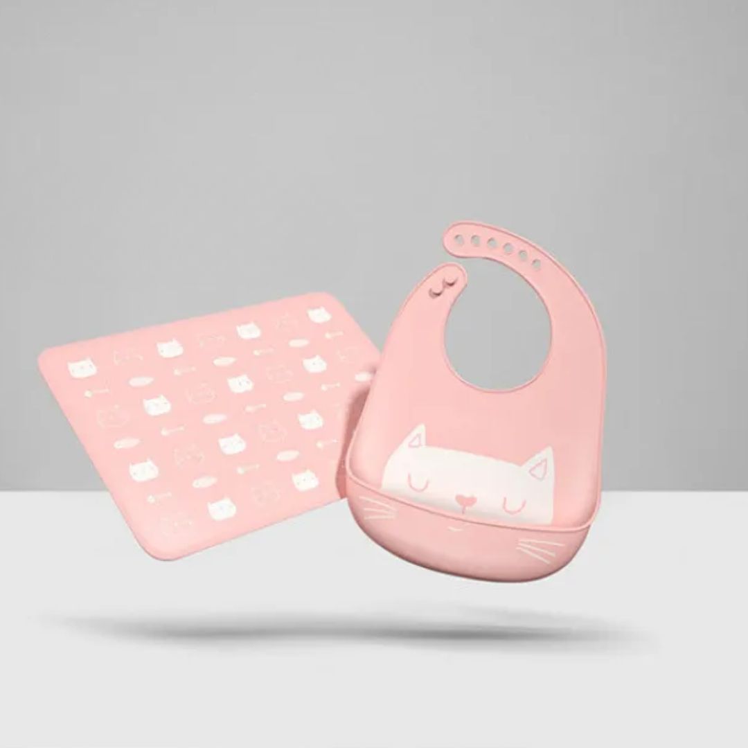 Zacht siliconen baby slabbetje met opvangbak