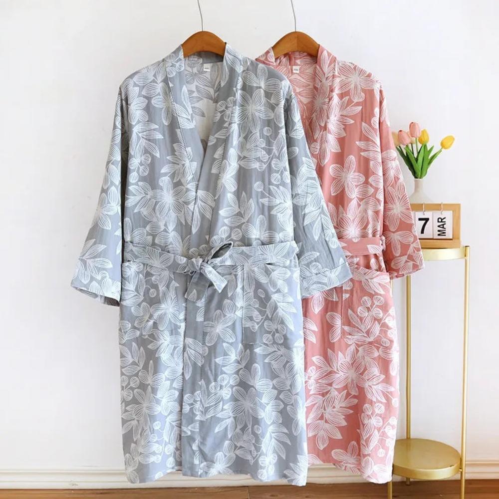 Zachte en Ademende Katoenen Kimono Badjas