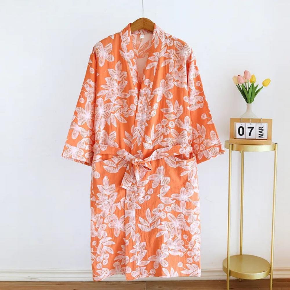 Zachte en Ademende Katoenen Kimono Badjas