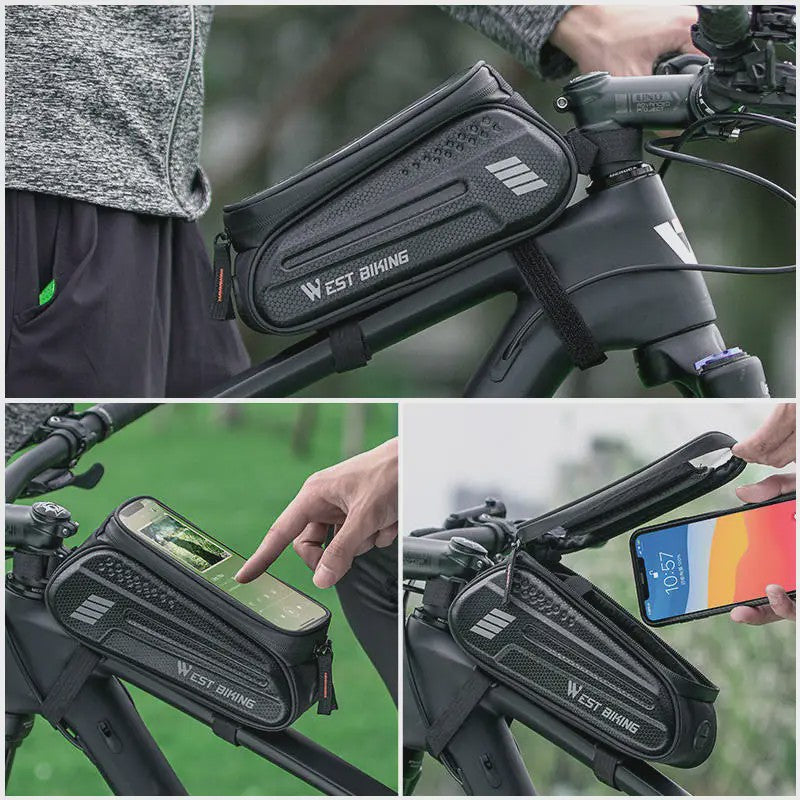 Waterdichte fietsstuurtas met touchscreen