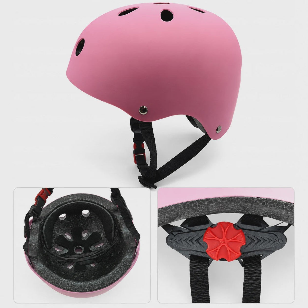 Kinder Helm en Beschermers Set Roze