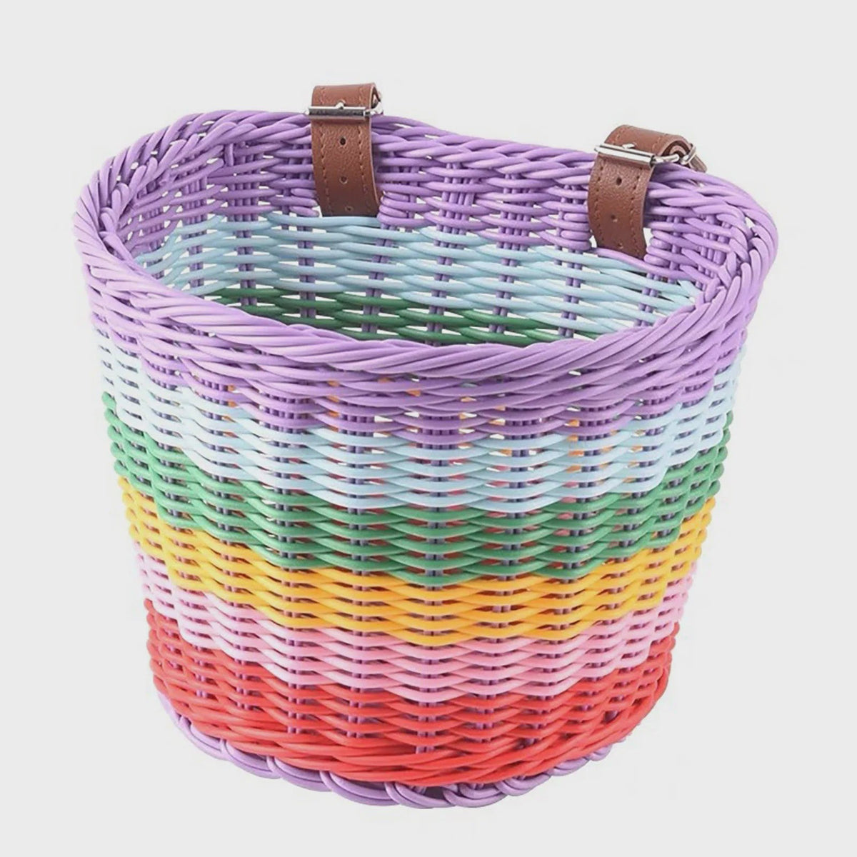 Regenboog kinderfietsmand rotan-look