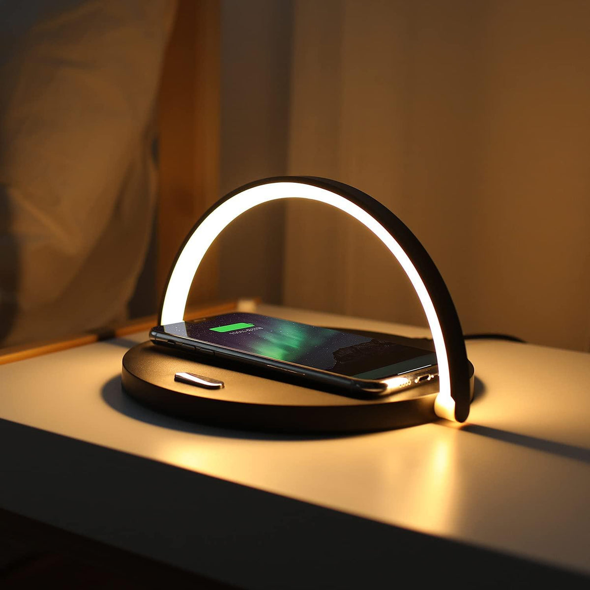 Powerlight 3-in-1 Dimbare Tafellamp met Draadloze Oplader