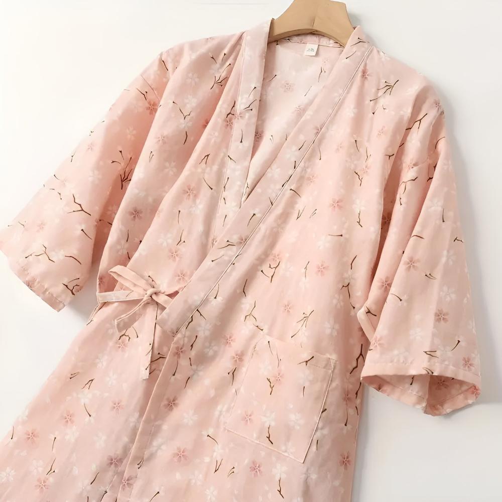 Katoenen badjas met Japanse stijl