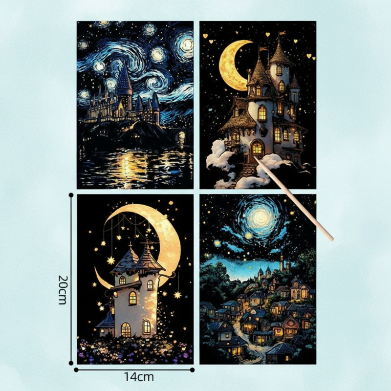 Oplichtende Kraskaarten Set
