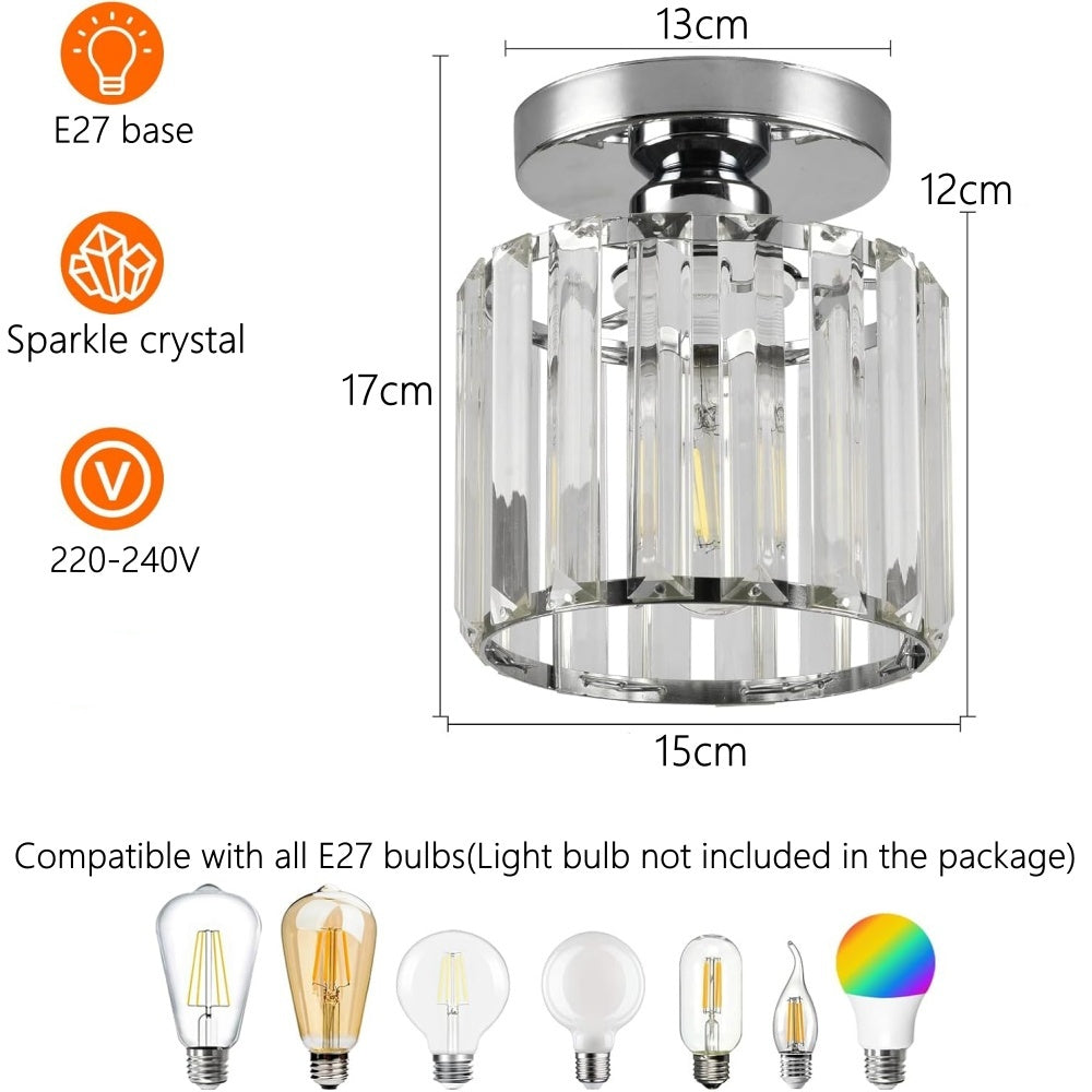 Kristallen Plafondlamp met Messing Accent