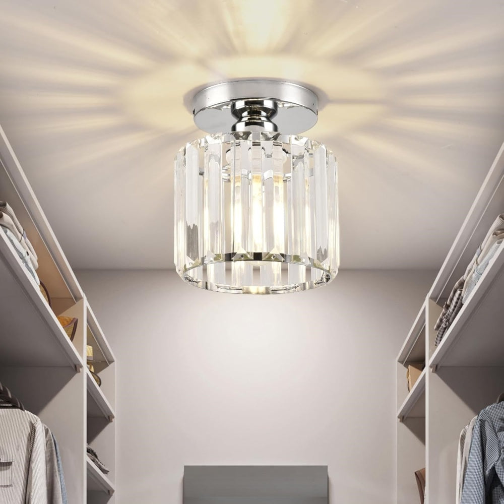 Kristallen Plafondlamp met Messing Accent