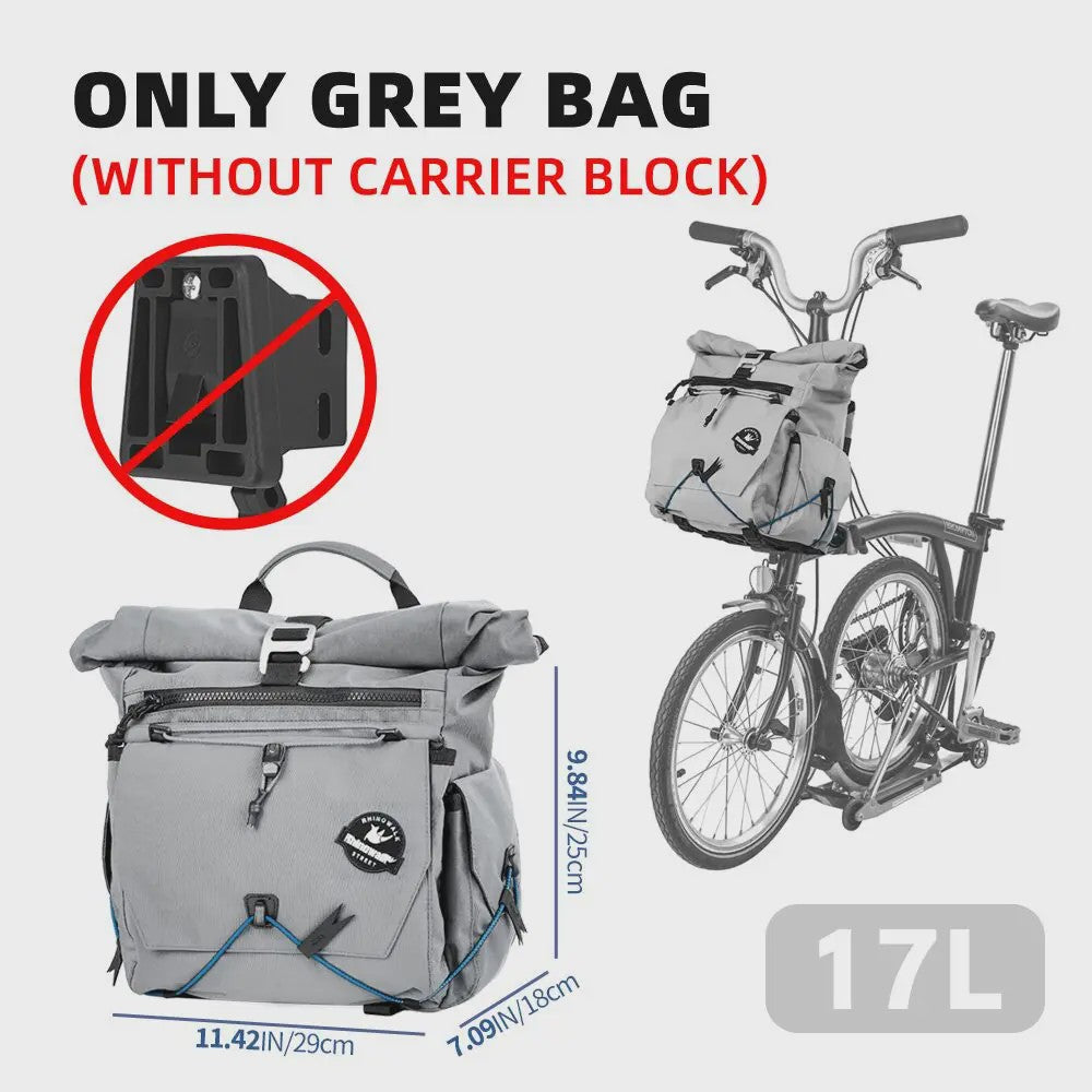 Vouwfiets Tas 17L Quick-Release Stuur- en Mandtas