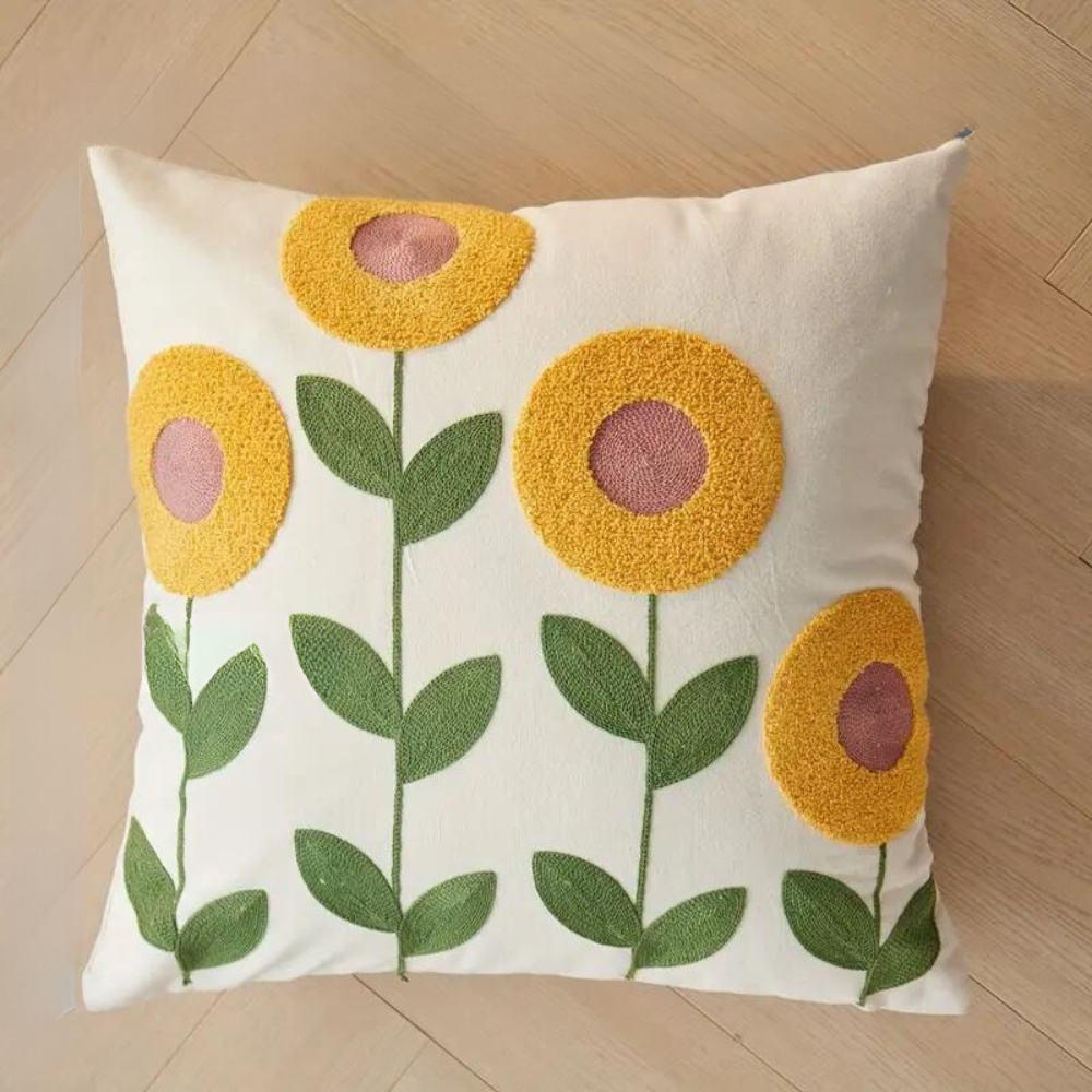 Botanisch Geweven Kussenhoes 45x45 cm
