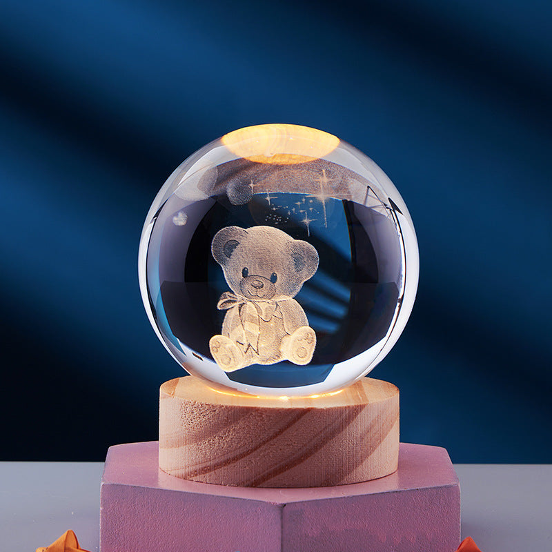 Kristallen Bol 3D Led-Nachtlamp