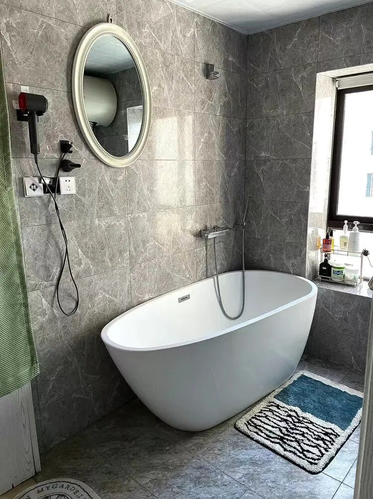 Luxe Handgemaakte Badmat met Abstract Design