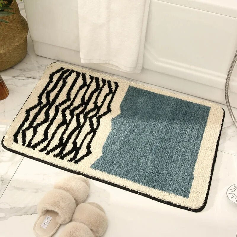 Luxe Handgemaakte Badmat met Abstract Design
