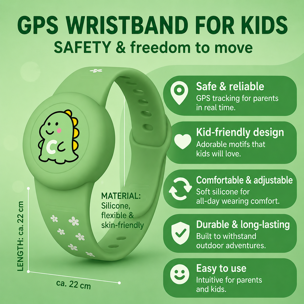 Siliconen AirTag Armband Kind