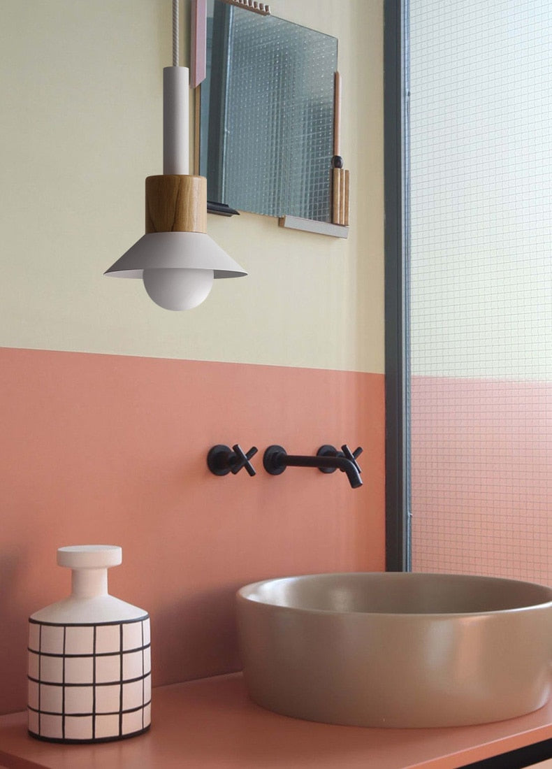 Novaro metalen en houten hanglamp