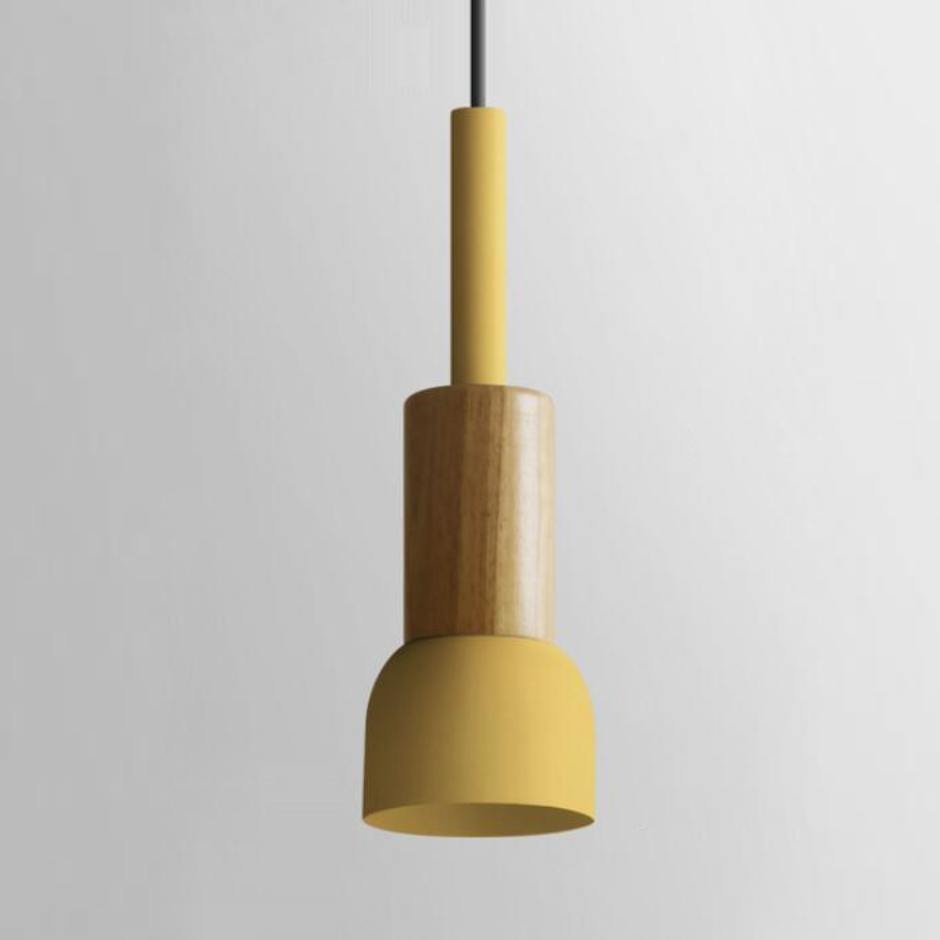 Novaro metalen en houten hanglamp