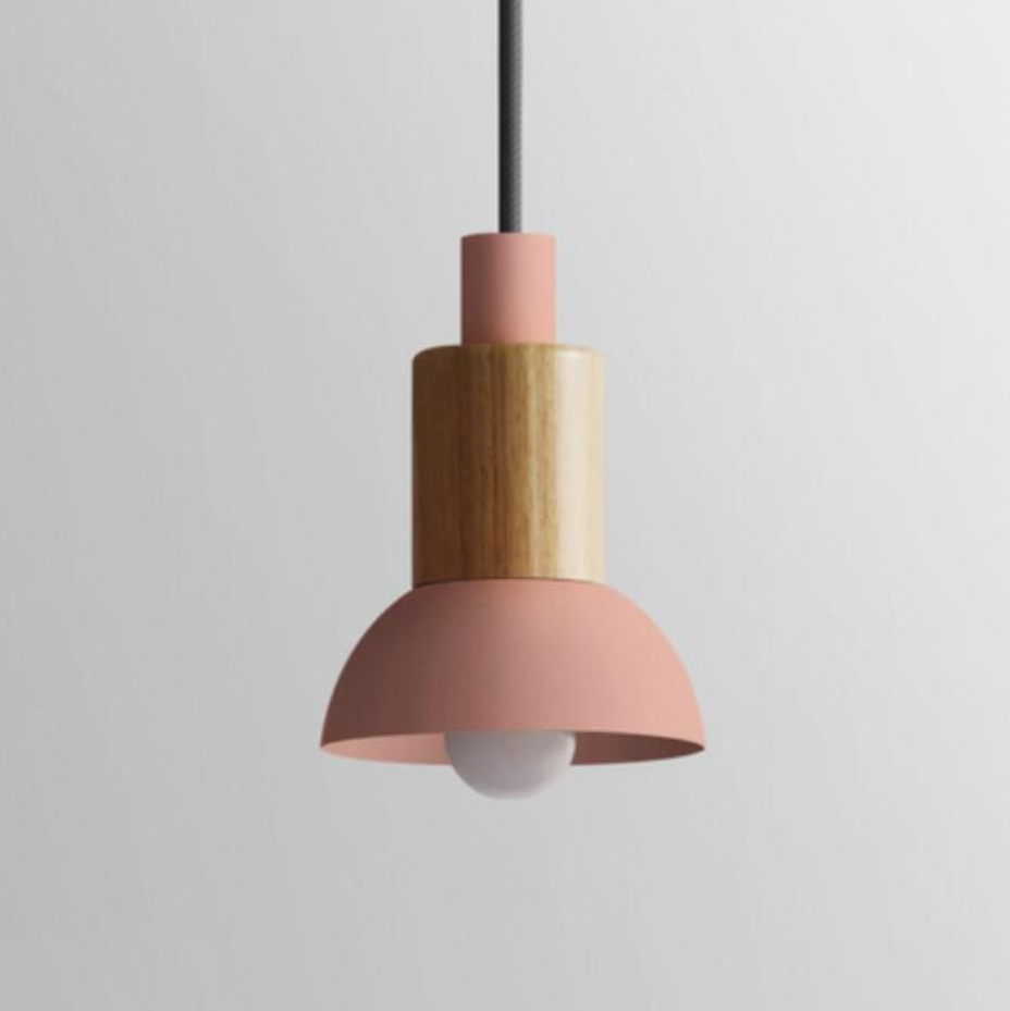 Novaro metalen en houten hanglamp