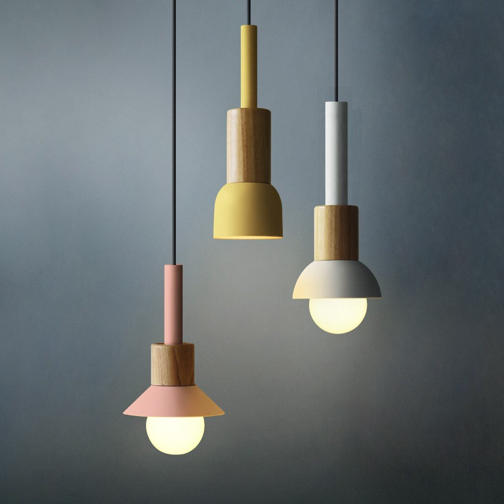 Novaro metalen en houten hanglamp