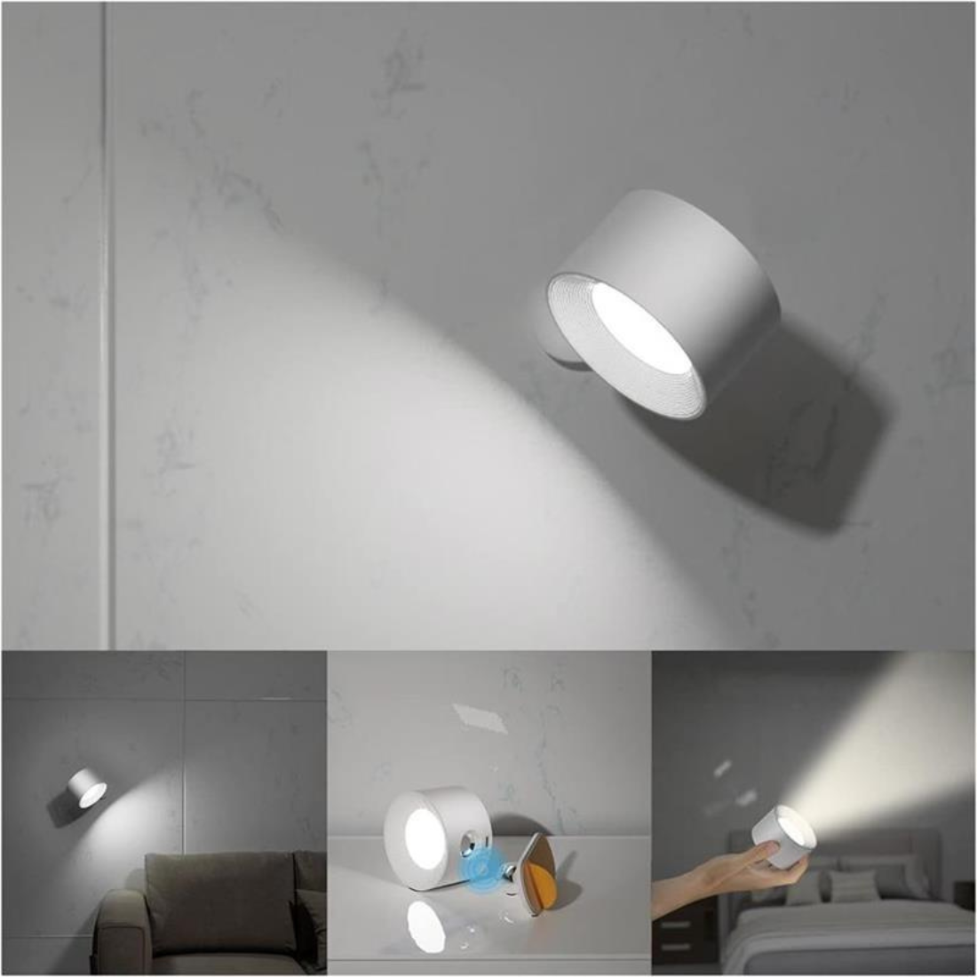 Draadloze Oplaadbare 360° LED Muurlamp met Sensor
