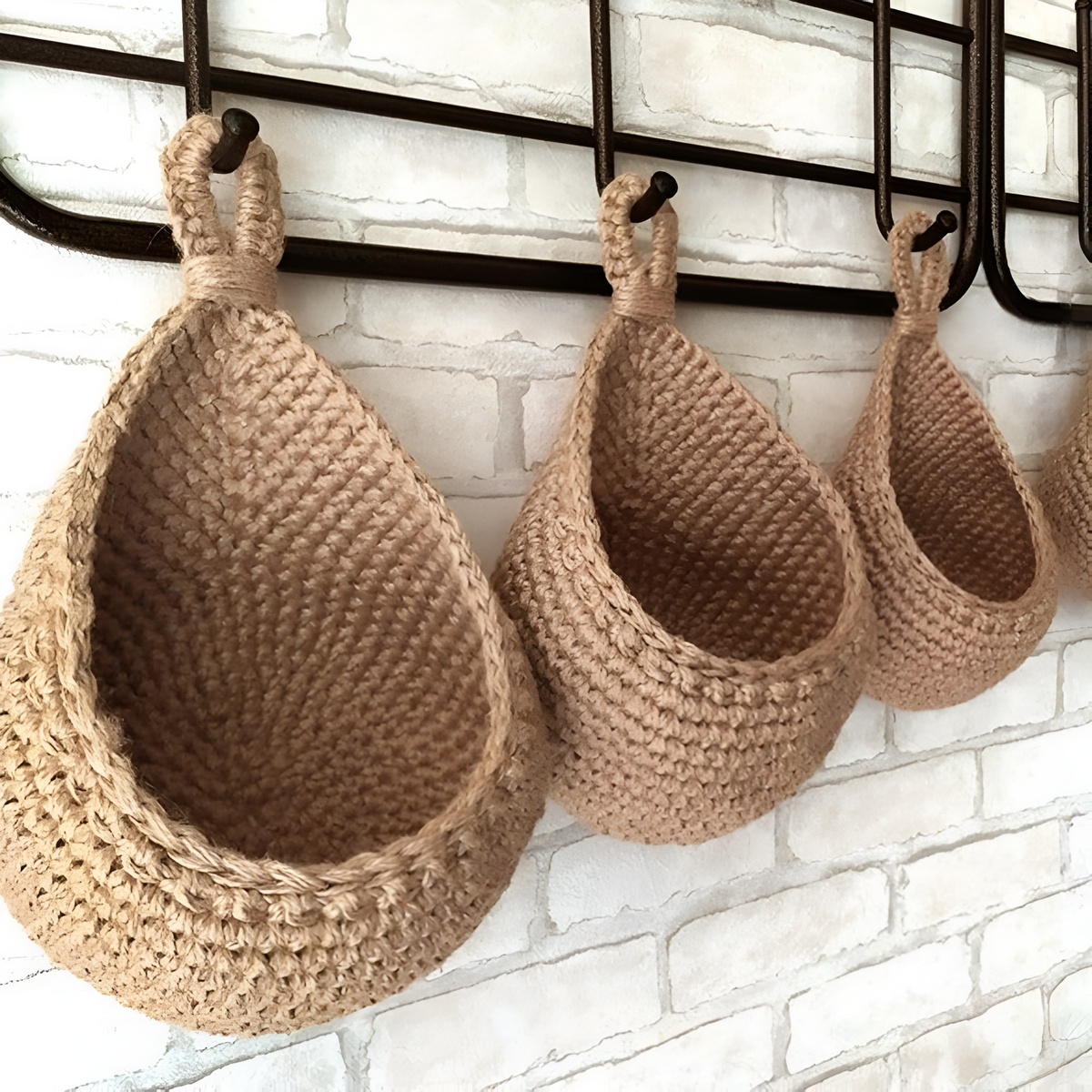 Boho handgeweven jute hangmand