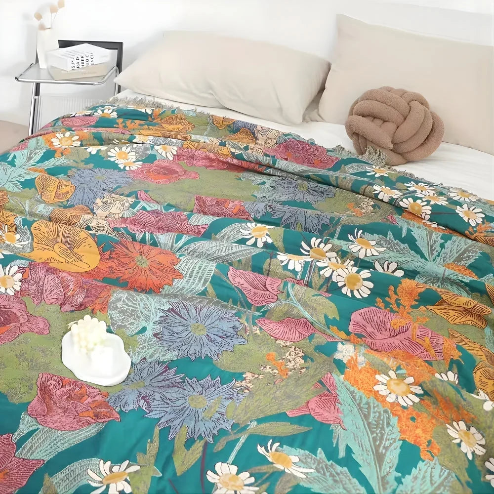 Boreal patchwork katoenen deken