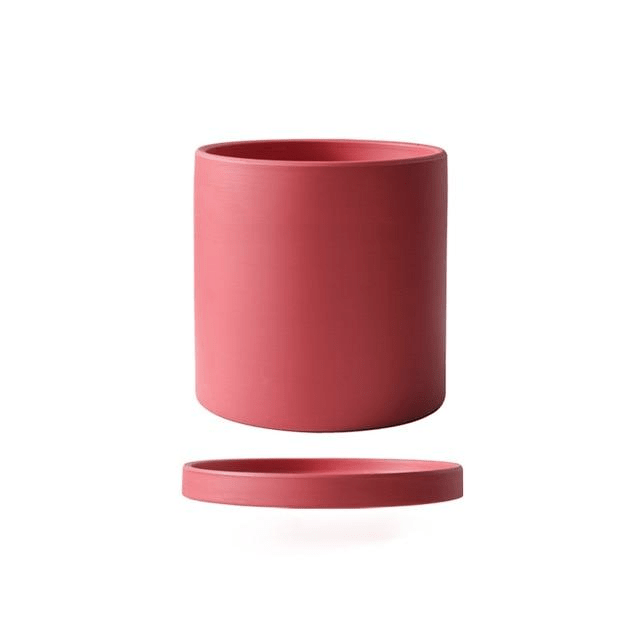Elegante keramische bloempot met schotel