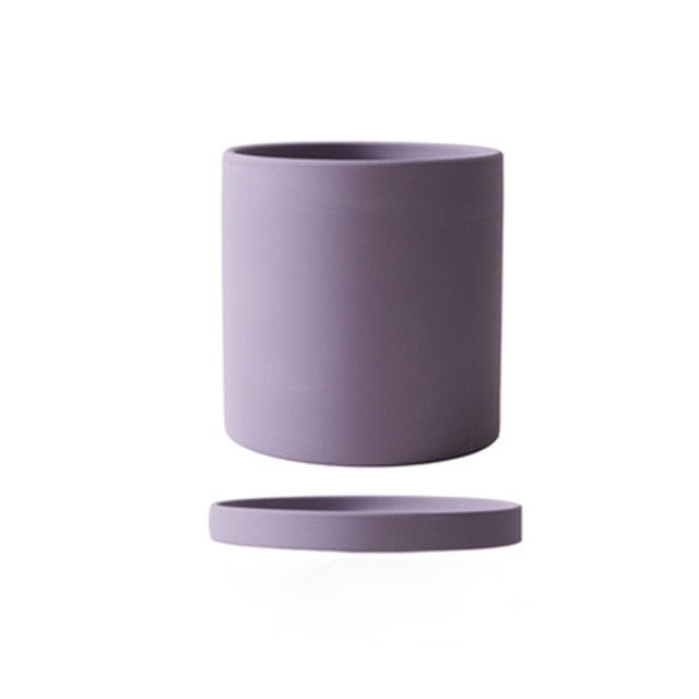 Elegante keramische bloempot met schotel