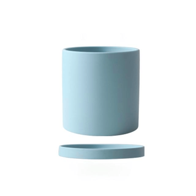 Elegante keramische bloempot met schotel