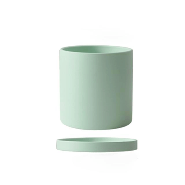 Elegante keramische bloempot met schotel