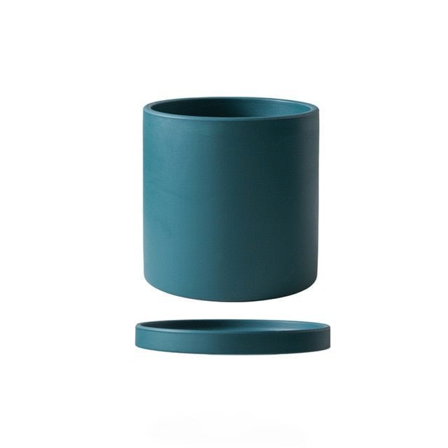 Elegante keramische bloempot met schotel
