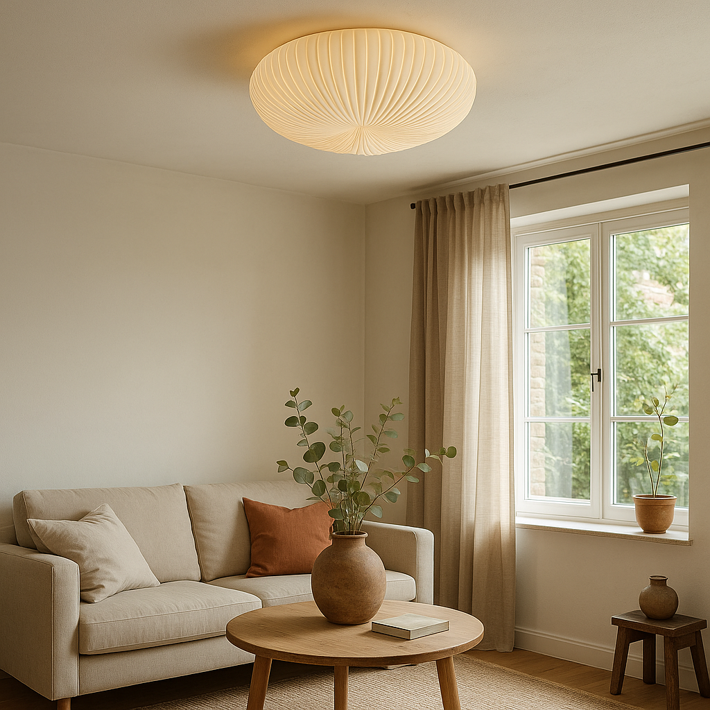 Roby plissé LED-plafondlamp