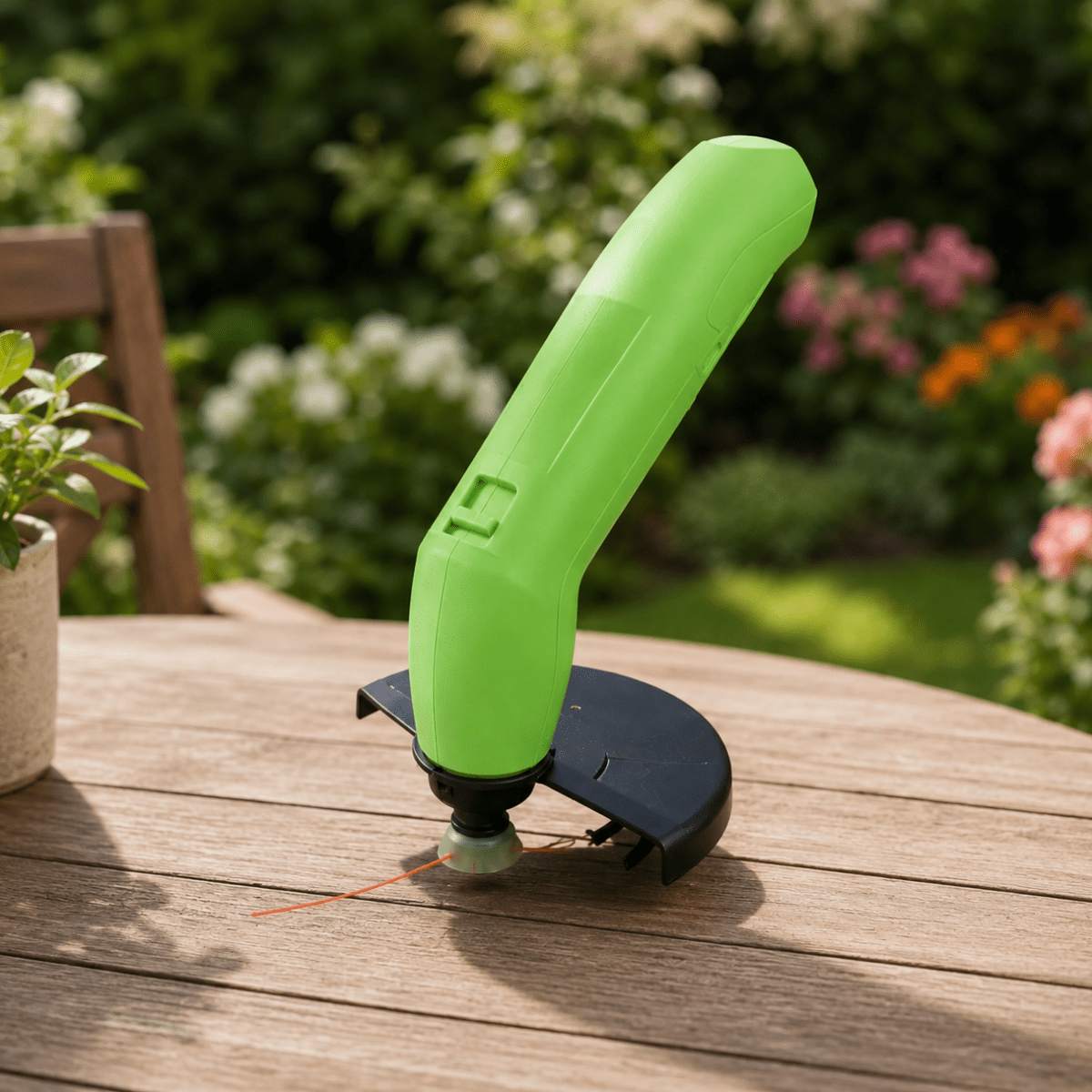 Snoerloze grastrimmer voor tuinonderhoud