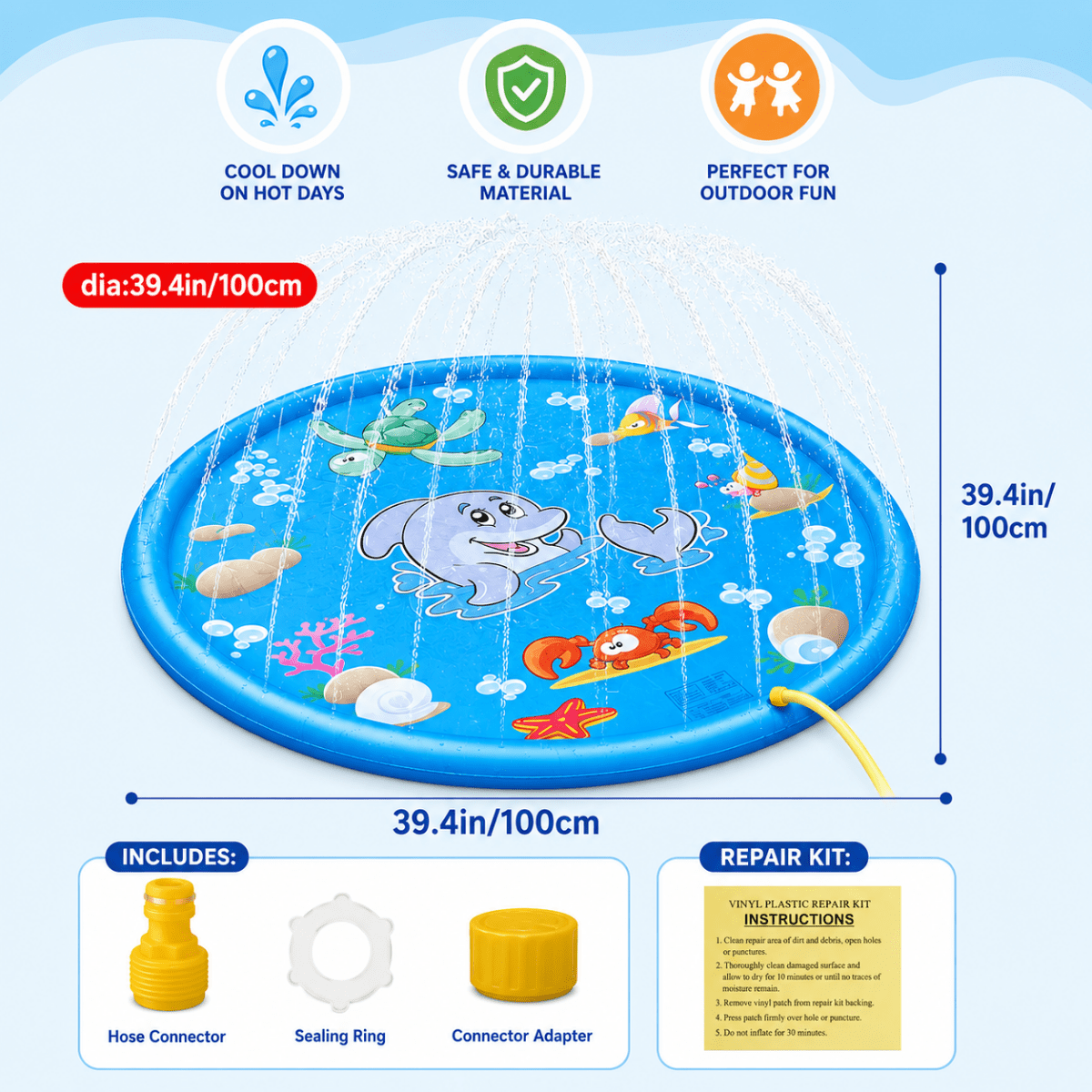 SplashCircle opblaasbare waterspeelmat