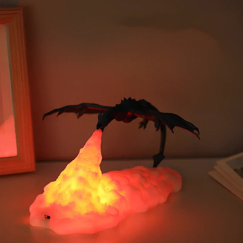 Draak 3D-geprinte led-nachtlamp