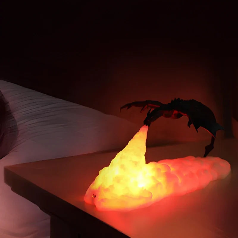 Draak 3D-geprinte led-nachtlamp