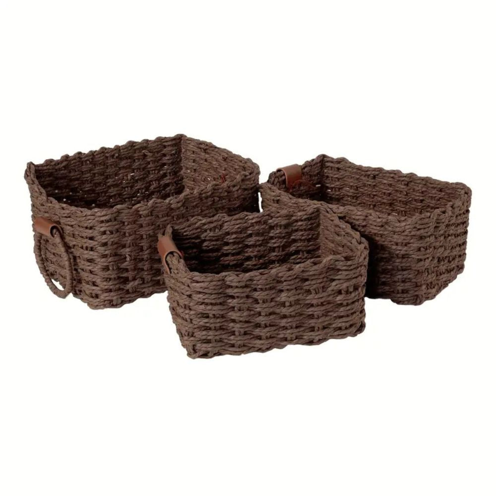 Elysia handgeweven rotan opbergmanden set