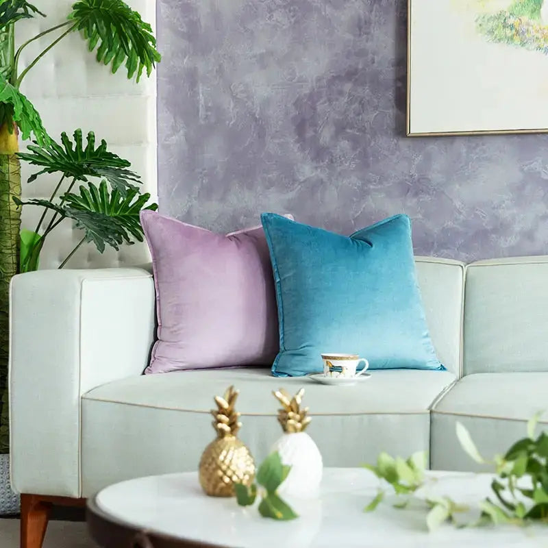 Luxe Fluwelen Kussenhoes Met Flanellen Rand